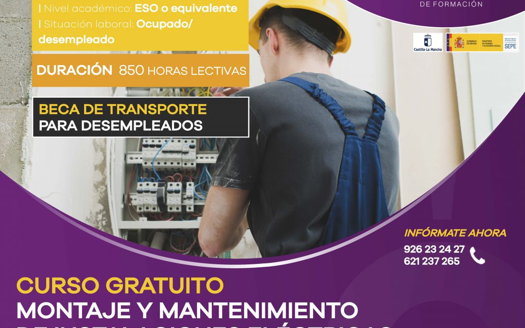 Cartel Curso Montaje y Mantenimiento de Instalaciones eléctricas de baja tensión