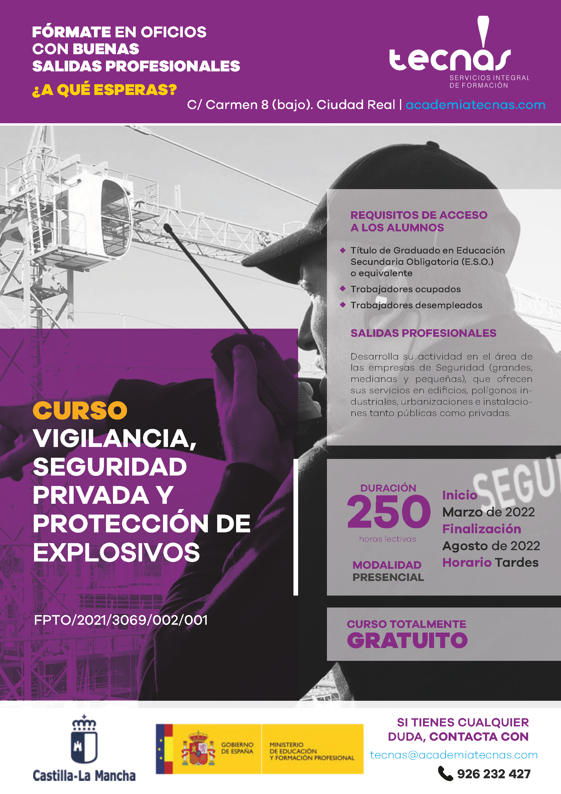 Curso Vigilante Seguridad Privada y Protección de Explosivos